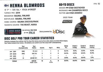 2023 Disc Golf Pro Tour #FPO15 Henna Blomroos Back